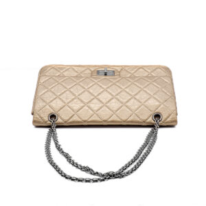 Sac 2.55 Jumbo en cuir vieilli doré – Image 4