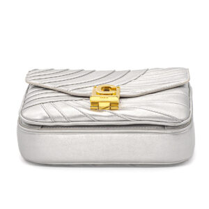 Sac Small C Bag en cuir argente – Image 5