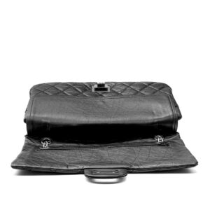 Sac 2.55 Jumbo en cuir vieilli noir NEUF! – Image 3