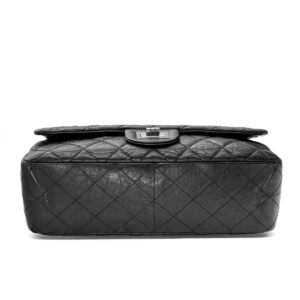 Sac 2.55 Jumbo en cuir vieilli noir NEUF! – Image 6