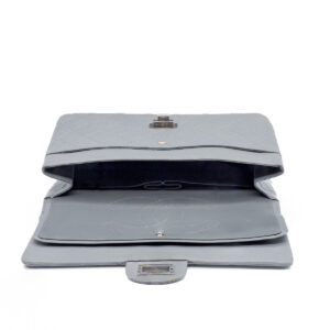 Sac 2.55 Jumbo en cuir vieilli gris – Image 5