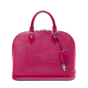 Sac Alma petit modèle en cuir épi rouge framboise - Imagen 1