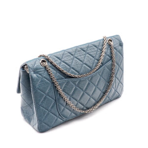 Sac Chanel 2.55 Jumbo en cuir vieilli bleu – Image 4