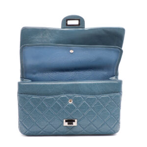 Sac Chanel 2.55 Jumbo en cuir vieilli bleu – Image 3