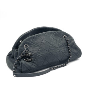 Sac à main Mademoiselle en cuir velouté noir All Black – Image 1
