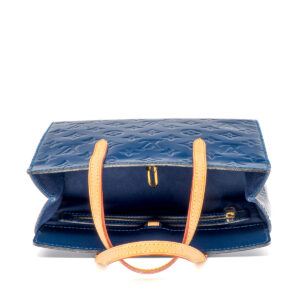 Sac Louis Vuitton Catalina en cuir Monogram verni bleu – Image 3