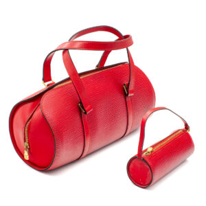 Sac Soufflot et sa trousse en cuir épi rouge Tbilissi - Imagen 3