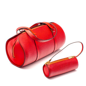 Sac Soufflot et sa trousse en cuir épi rouge Tbilissi - Imagen 1