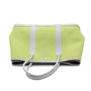 Sac Garden 30 en toile Lime et cuir Clemence blanc – Image 2