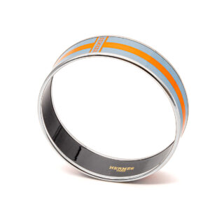 Bracelet large imprimé H gris et orange - Finition palladié – Image 2
