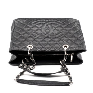 Grand Shopping Tote en cuir Caviar noir – Image 4
