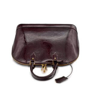 Sac Alma Grand Modèle en cuir verni Amarante - Image 4