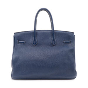 Birkin 35 handbag Clemence Prussian blue leather - Image 4