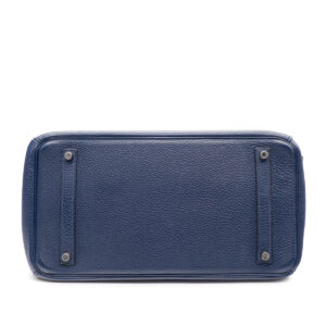 Birkin 35 handbag Clemence Prussian blue leather - Image 2