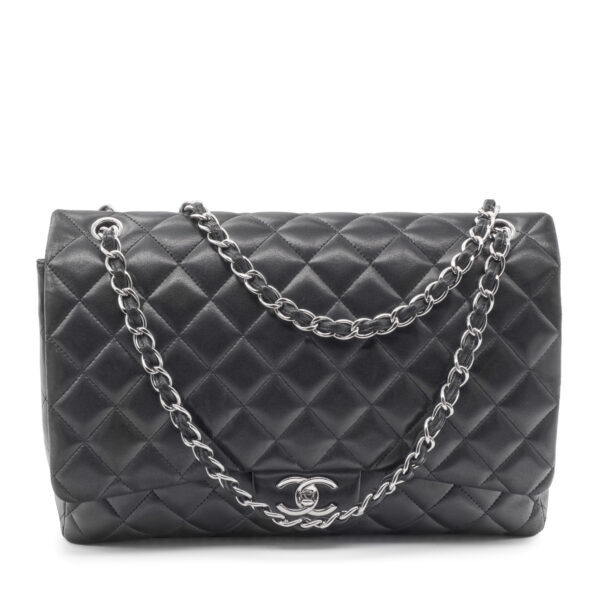 Sac Grand Classique Maxi-jumbo en cuir d’agneau noir-0