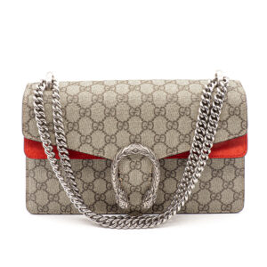 Sac à épaule Dionysus à motif GG et daim rouge – Image 1