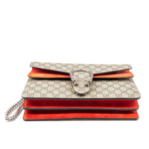 Sac à épaule Dionysus à motif GG et daim rouge – Image 4