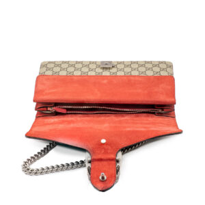 Sac à épaule Dionysus à motif GG et daim rouge – Image 2