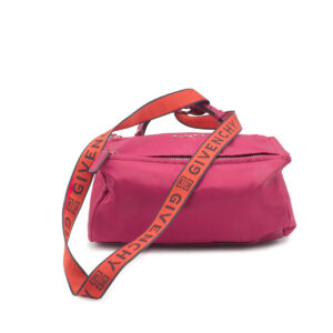 Pandora Mini bag in red nylon canvas and leather bottom. - Image 3