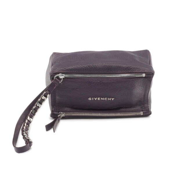 Pochette Pandora Mini clutch en cuir gréné lie de vin (violet)-0