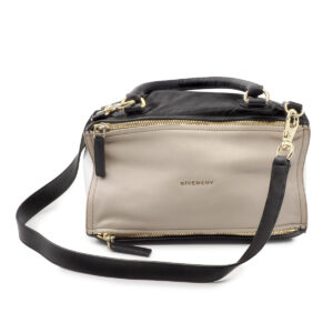 Sac Pandora Médium en cuir souple tricolore noir, beige et blanc - Imagen 4