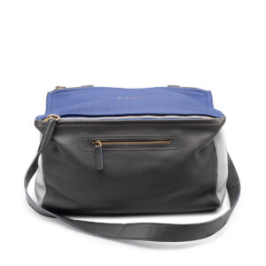 Sac Pandora Medium en cuir tricolore gris foncé, gris souris, bleu électrique – Image 2