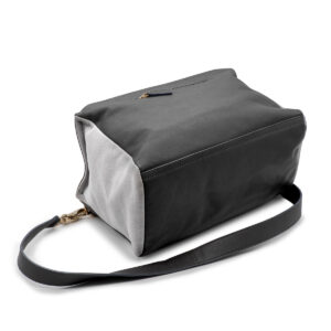 Sac Pandora Medium en cuir tricolore gris foncé, gris souris, bleu électrique – Image 5