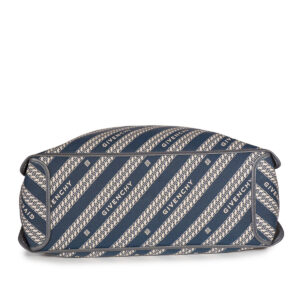 Large Bond Shopper shopping bag in blue Jacquard Chain canvas - Image 5