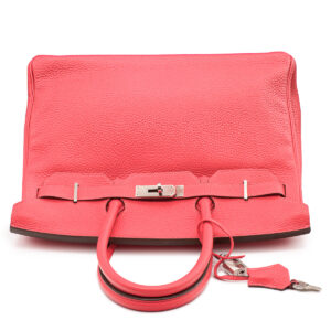 Sac à main Birkin 35 en cuir Clémence Rouge Pivoine – Image 4
