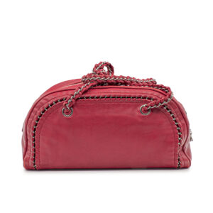 Sac à main Chanel Bowling en cuir Bordeaux - Imagen 3
