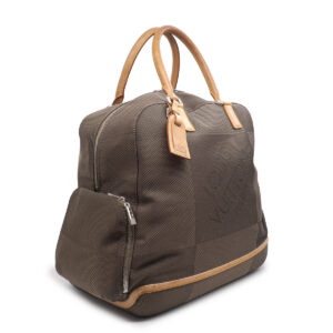 Sac de voyage Geant Aventurier en toile grise et cuir naturel - Imagen 2