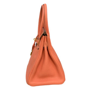Sac à main Birkin 30 en cuir Clémence Rose Crevette - Imagen 2