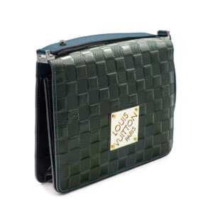Sac Cabaret en cuir Damier verni vert – Image 1