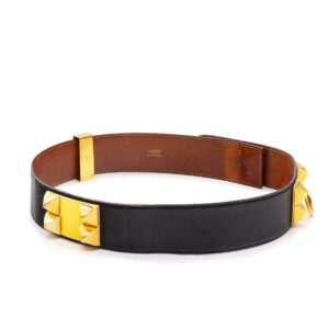 Ceinture Collier de Chien en cuir boxcalf noir Taille 85 - Image 2