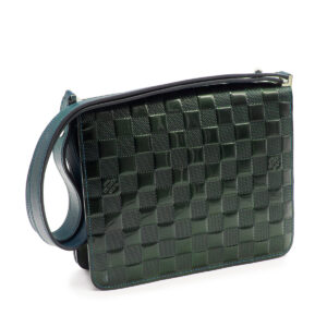Sac Cabaret en cuir Damier verni vert – Image 4