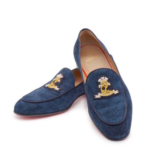 Paire de mocassins en daim bleu Pointure 43-0