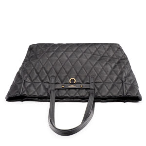 Sac Shopping Tote Grand Modèle en cuir matelassé noir – Image 4