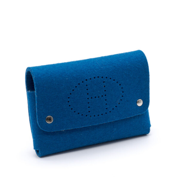 Pochette papiers en laine bouillie bleue éléctrique-0