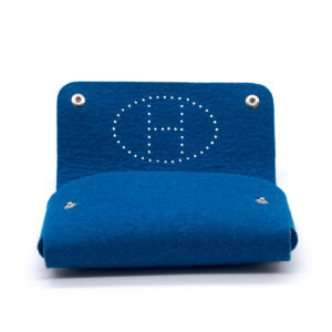 Pochette papiers en laine bouillie bleue éléctrique - Image 3