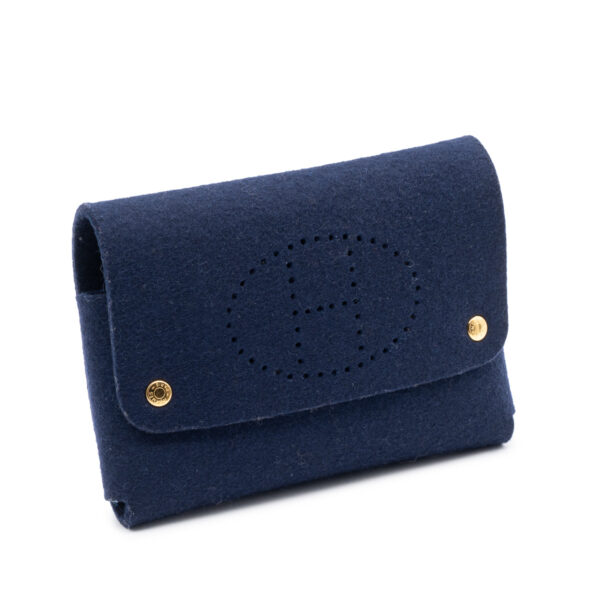 Pochette papiers en laine bouillie bleue outremer-0