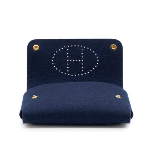 Hermès pochette papiers en laine bouillie bleue outremer – Image 3