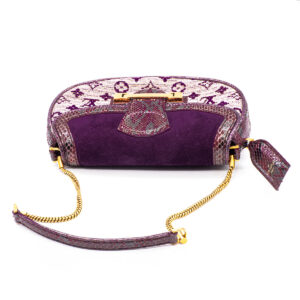 Sac à main Mon Empire Levant en tissu monogram bi-matière, veau velours et serpent violet – Image 2