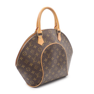 Sac à main Ellipse grand modèle en toile monogram marron et cuir naturel – Image 3