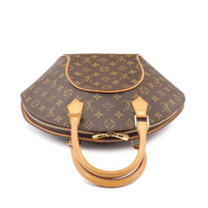 Sac à main Ellipse grand modèle en toile monogram marron et cuir naturel – Image 4