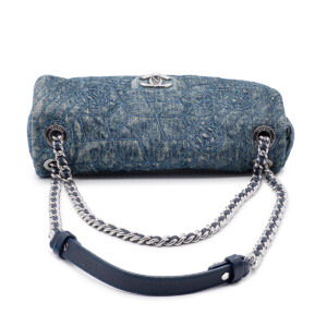 Sac à main Classic 25 Médium en toile Denim vieilli - Image 4