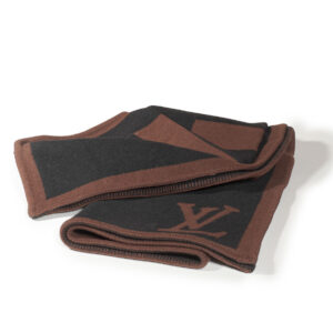 Couverture de voyage Annapurna en laine 85% et 15% cachemire Chocolat et noir – Image 1