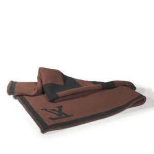 Couverture de voyage Annapurna en laine 85% et 15% cachemire Chocolat et noir – Image 2