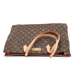 Cabas Louis Vuitton Wilshire grand modèle en toile monogram marron et cuir naturel - Image 4