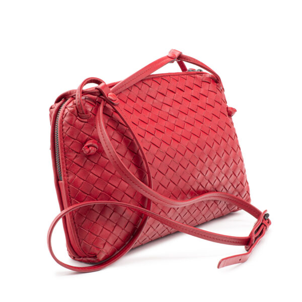 Sac à bandoulière Bottega Veneta Nodini en cuir rouge-0