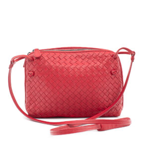 Sac à bandoulière Bottega Veneta Nodini en cuir rouge - Imagen 3